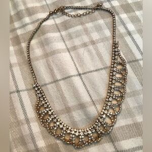 Vintage Rhinestones Gold & Silver Adjustable Evening Necklace